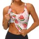thumbnail image 3 of Fotbe Hand Drawn Watermelon Sujetador Deportivo Largo sin Aros para Mujer con Almohadillas y Soporte Medio, Transpirable y Absorbente, Camiseta Tipo Chaleco o Tank Top-XX-Large, 3 of 8