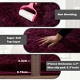 thumbnail image 4 of SARAG Fluffy Rug, 5x7 Non-Slip Plush High Pile Carpet for Bedroom Dining Room Kids Room, Wine Red, 4 of 7