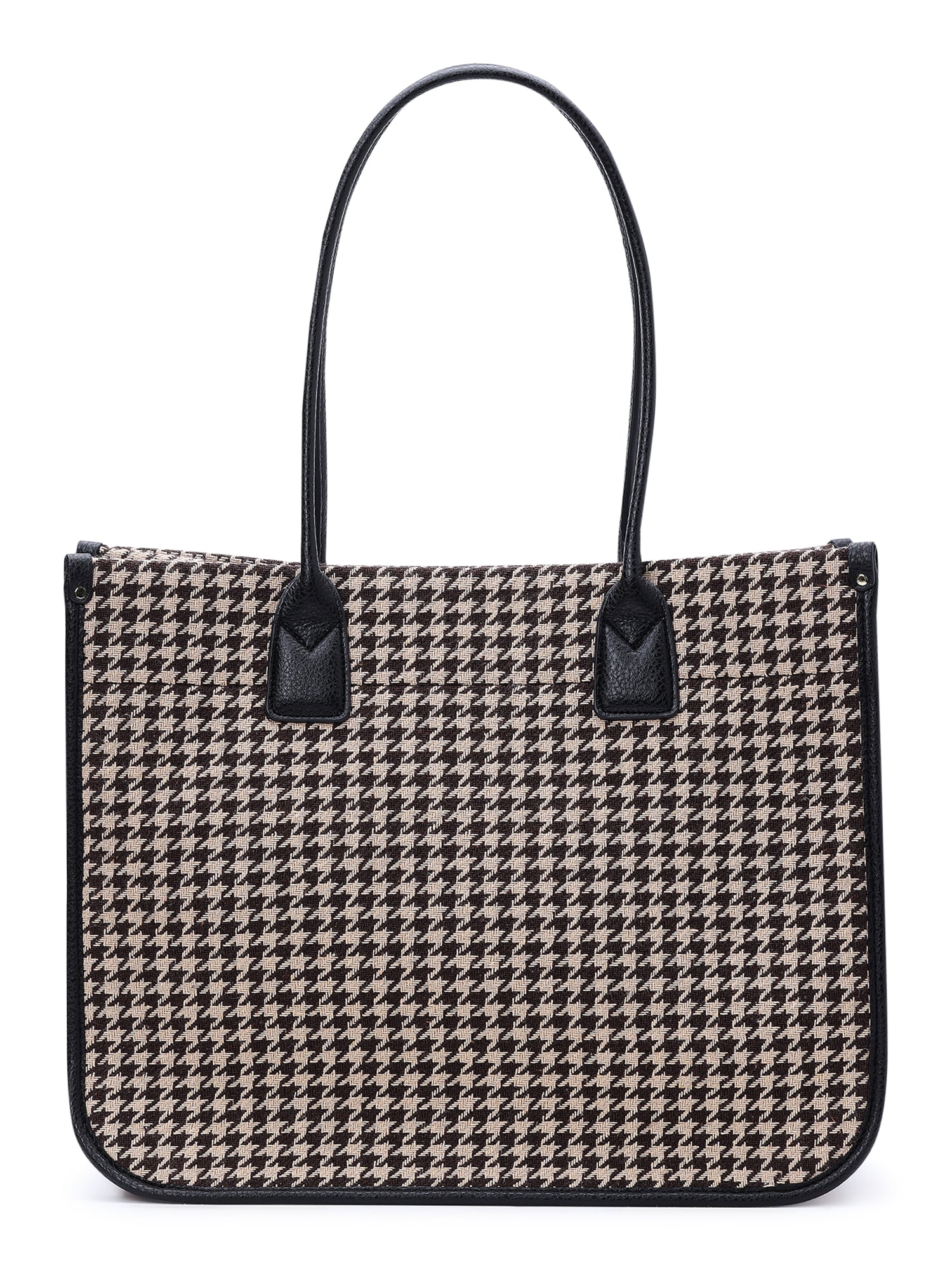 Large Capacity,Waterproof,Portable,Classic,Casual High-capacity Houndstooth  Pattern Fashion Tote Bag With Contrast Edge, Strap And Pendant For Teen  Girls Women College Students,Rookies & White-collar Workers Perfect for  Office,Work ,Business,Commute