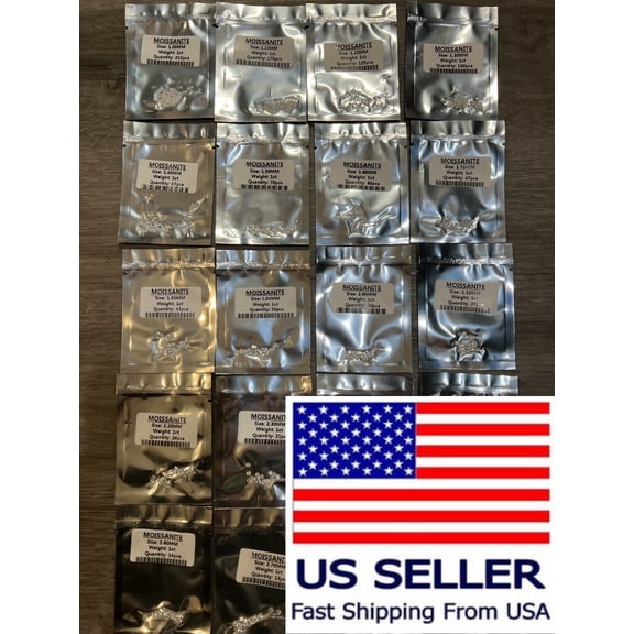 Loose Moissanite Real Gem 0.8mm-3mm ALL SIZES 1ct TW Parcel Melee Stone D VVS1
