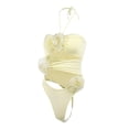 thumbnail image 5 of nvzhuang Women Bandage Halter Bodysuits Summer Ruched Sleeveless T-Shirt Jumpsuits Streetwear, 5 of 6