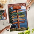thumbnail image 3 of Lantern Press 1000 Piece Jigsaw Puzzle, Adirondacks, New York, Destination Signpost, 3 of 5