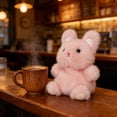 thumbnail image 4 of SIYTUAU Short Plush Pink Rabbit Doll Desk Companion Decorative Toy Soft Stuffed Animal Figure For Table Shelf, 4 of 5
