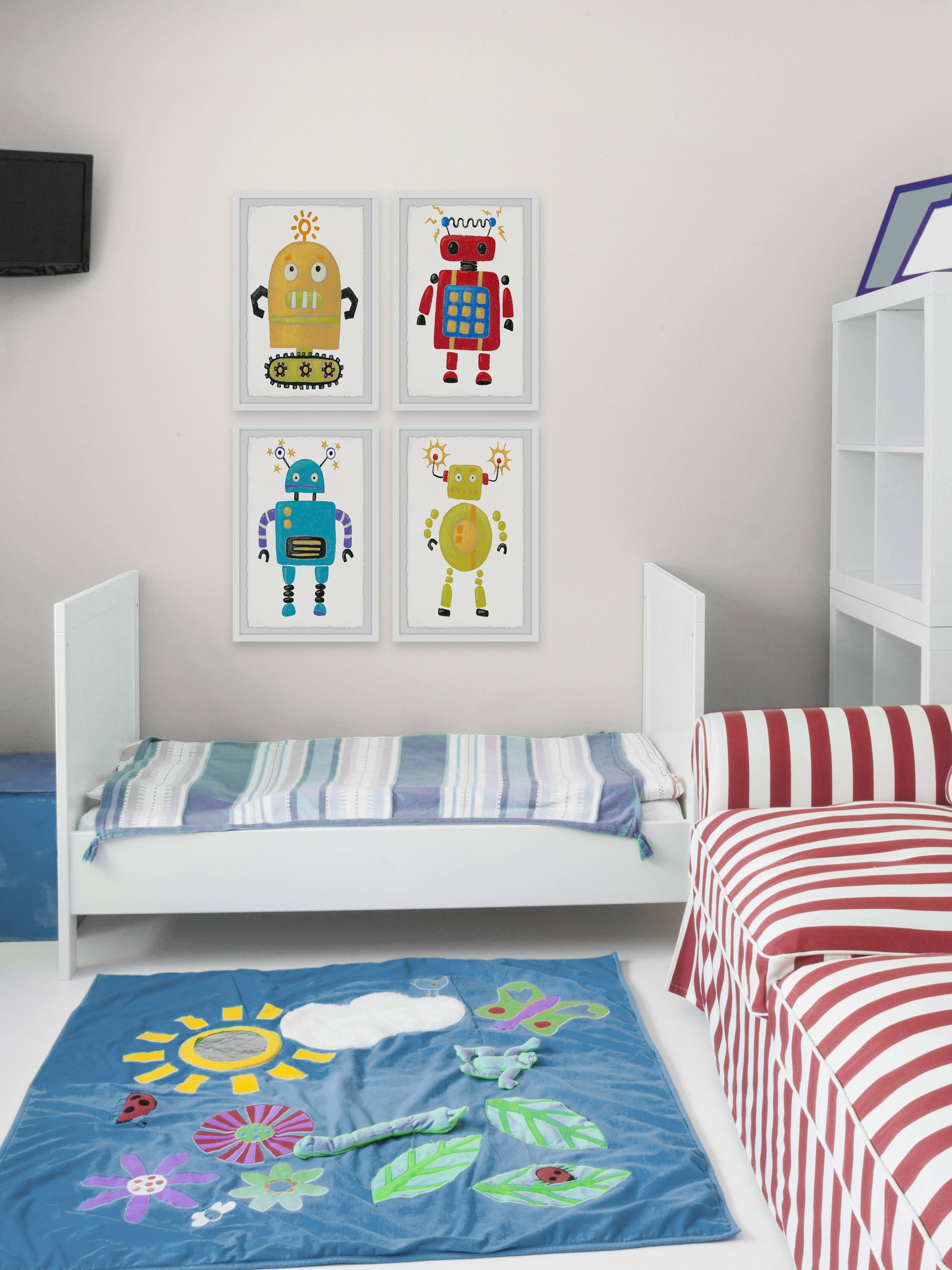 Marmont Hill The Amazing Robots Quadriptych, Art Prints, 24.00" x 1.50"