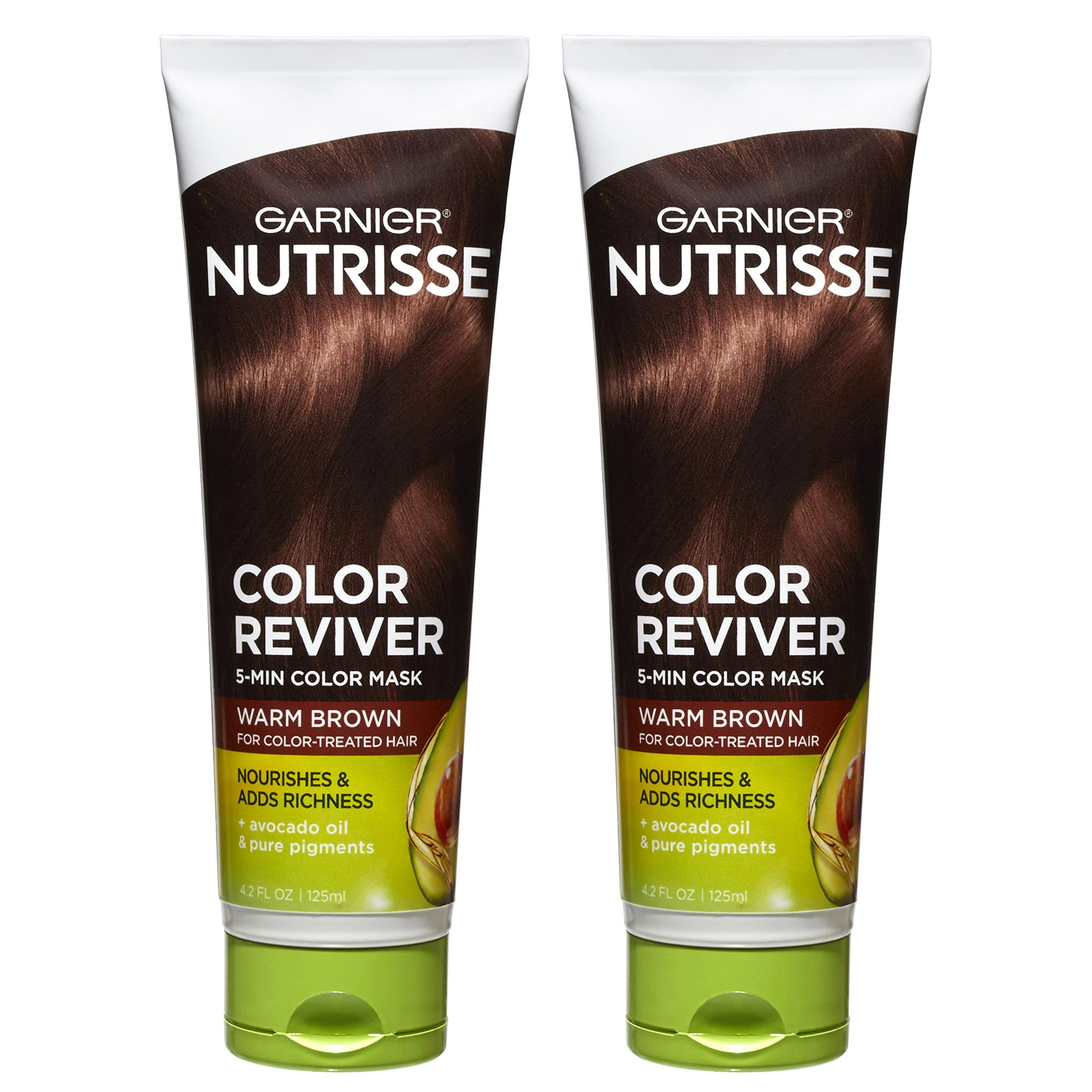 Garnier Hair Color Nutrisse Color Reviver 5 MIN Color Mask Warm Brown for Color Treated Hair to Nourish Adds Richness For Mahogany and Chestnut