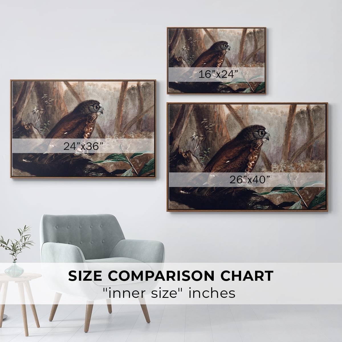Vintage Animal Print-XVII By Wexford Home Framed in Walnut Wood Gallery Wrapped Canvas 25 in. x 37 in.