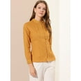 thumbnail image 4 of INSPIRE CHIC Women's Lace Mock Neck Long Sleeve Cotton Button-Down Shirt, 4 of 6