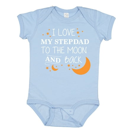 

Inktastic I Love My Stepdad to the Moon and Back Gift Baby Boy or Baby Girl Bodysuit