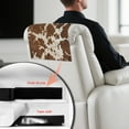 thumbnail image 5 of Xoenoiee Brown Cow Print PU Leather Sofa Headrest Covers Universal Recliner Headrest Cover Easy to Install Furniture Protectors for Sofa,Furniture,Office Chair,Theater Seat, 1 Pack, 5 of 7