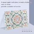 thumbnail image 3 of Yayeee Toggle Light Switch Wall Plate 2-Gang 4.56"x4.48" Decorative Outlet Cover, Green Geometric Pattern, 3 of 7