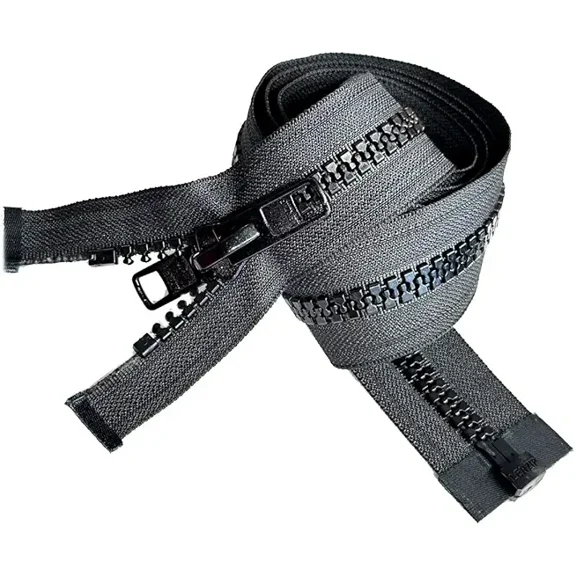 Bimini Top #10 Black Marine Double Pull Lenzip Zipper - Reversible Molded with 2 Heads Separating - Choose Your Size - 1 Zipper Per Pack - Made in The United States (Black - 36" Inches)