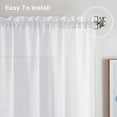 thumbnail image 6 of OVZME Troy White Sheer Curtains 54 inch Long 2 Panles,Soft lithe Crushed Kitchen Window Curtains with Rod Pocket Light Filtering Short Windows Curtains for Nursery Bedroom Living Room,42Wx54L inch, 6 of 6