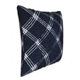 thumbnail image 3 of Velvet Rimmed Pillowcase Is Not Easy To Open Line Deformation Invisible Zipper Opening And Closing Only Pillowcase Does Not Contain Pillow Core Argyle Plaid Blue_1 20"X20", 3 of 8