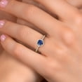 thumbnail image 4 of Gem Stone King 10K Yellow Gold Blue Created Sapphire and Lab Grown Diamond Engagement Ring for Women | 1.31 Cttw | Round 6MM | Gemstone September Birthstone | Size 9, 4 of 6
