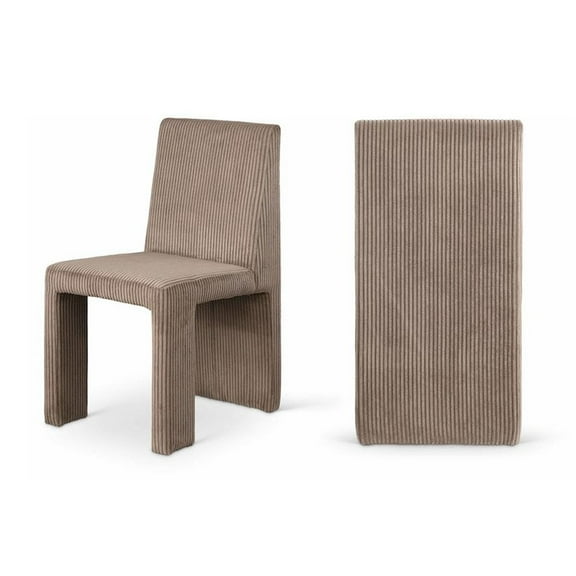 Meridian Furniture Benson Brown Microsuede Corduroy Dining Chair (Set of 2)