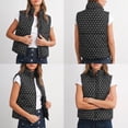 thumbnail image 2 of Polka Dot Cropped Puffer Vest Women Winter Lightweight Warm Quilted Padded Gilet with Pockets, 2 of 7