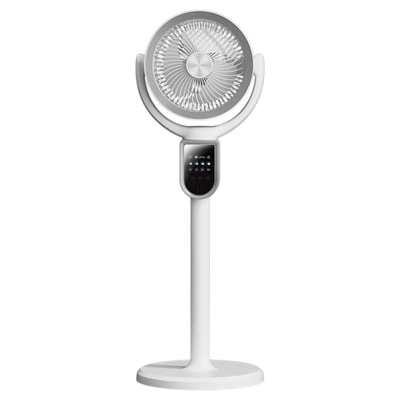 SHURUIMA Smart Remote Control Circulation Floor Fan Rechargeable Adjustable Height Metal Pedestal Fan White Quiet Home Air Cooler 33.78x9.84x9.84 Inches Single Pack