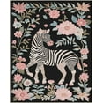 thumbnail image 2 of Well Woven Zebra Floral 7'10" x 9'10" Rug – Black, Stain-Resistant & Easy to Clean, 2 of 6