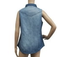thumbnail image 3 of Harley-Davidson Women's Geometric Pattern Denim Sleeveless Vest, 3 of 5