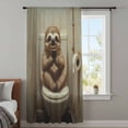 thumbnail image 4 of Bathroom Sloth Sheer Curtains 45 Inches Long, Toilet Animals Vintage Light Filering Curtains, Breathable Simi Curtain Privacy Drapes for Kitchen Bathroom Lightweight Small Window Treatment, 4 of 9