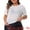 White, variant on Women's Plus Size Mesh Top Round Neck Short Sleeve Sheer Crop Tops 2X Black