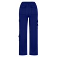 thumbnail image 6 of Outfmvch Cargo Pants Women Joggers with Pockets Fleece Pants Women Lounge Pants Women Linen Pants Women High Waisted Jeans for Women Petite Pants for Women Dark Blue L, 6 of 6