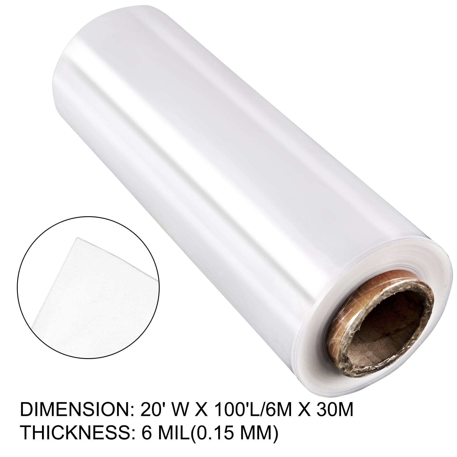 KFFKFF Greenhouse Film 20 x 100 Feet, Greenhouse Polyethylene Film 6 Mil Thick, Greenhouse Plastic Greenhouse Clear Plastic Film UV Resistant, Polyethylene Film Insulative, Extra Strength