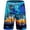 Palm Blue, variant on Men's Swim Trunks Long Bathing Suits with Mesh Lining and Pockets Quick Dry Beach Board Shorts