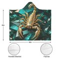 thumbnail image 3 of Soft Plush Green Scorpion Wearable Blanket Hoodies for Home Bedding Gemstone Scorpions Hooded Blankets for Women Men Adults Scorpion Lovers Decor Birthday Gifts 50×60 Inch, 3 of 5