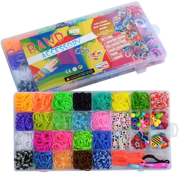 Colorful Loom Bands Set Premium Rubber Bands Bracelet DIY Kit