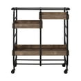 thumbnail image 2 of ACME Vorrik Serving Cart with 3 Wooden Adjustable Trays in Black and Walnut, 2 of 4