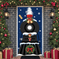thumbnail image 5 of Black Locomotive Christmas Train Banner Golden Bells Holiday Display Red Bow Christmas Wreath Xmas Backdrop for Christmas Party Holiday Decoration Winter Event, 5 of 9