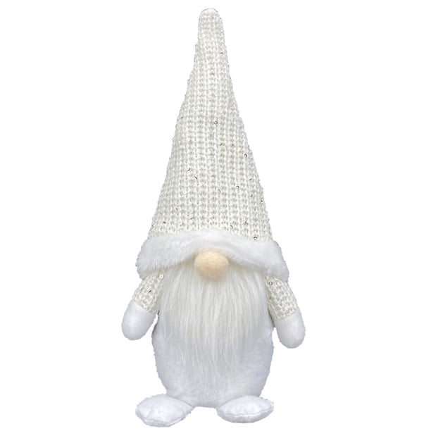 Bewildely Gnomo Navidad muñeco sin rostro adornos navideños para el hogar adorno navideño Navidad Natal Año Nuevo 2022 Kits de decoración para fiestas Blanco