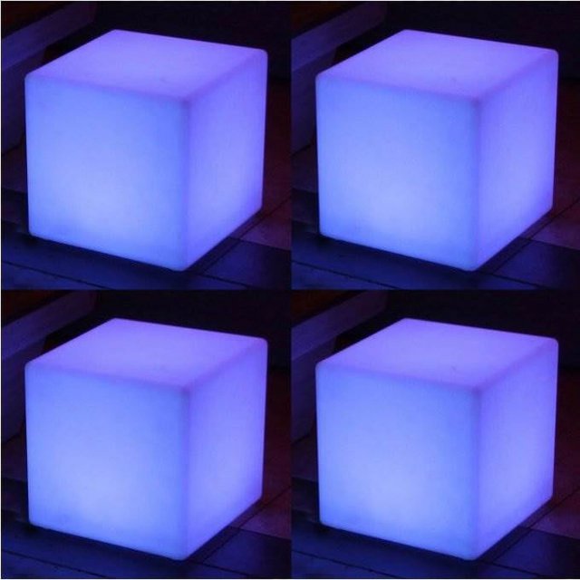 Main Access 16 "Piscine Spa Imperméable Changement de Couleur LED Siège Cube Léger (4 Pack)