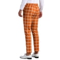 thumbnail image 3 of Pantalones de Hombre Inspire Chic de Cuadros con Frente Plano, Cintura Elástica y Botón 38 Marrón Oscuro, 3 of 7