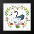 thumbnail image 2 of Zaman, Farida 12x12 Black Modern Framed Museum Art Print Titled - Swan Love IV, 2 of 5