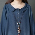 thumbnail image 7 of Up to 35% off Ndbuld Women's Summer Plus Size Dress Women's Loose Fashionable Comfortable Cotton Denim Shirt Skirt,Blue,2XL, 7 of 7