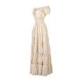 thumbnail image 3 of Faldas largas Vestido largo informal para mujer, con cordones, cuello oblicuo, color sólido, ajuste holgado, traje de vacaciones Kuymtek champán T M para Mujer, 3 of 6