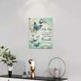 thumbnail image 2 of Butterfly Wall Art Teal Butterfly Floral Wall Decor Farmhouse Butterfly Pictures Inspirational Quotes Canvas Prints Artwork Painting Modern Home Decorations For Bathroom Girls Bedroom Living Room, 2 of 6