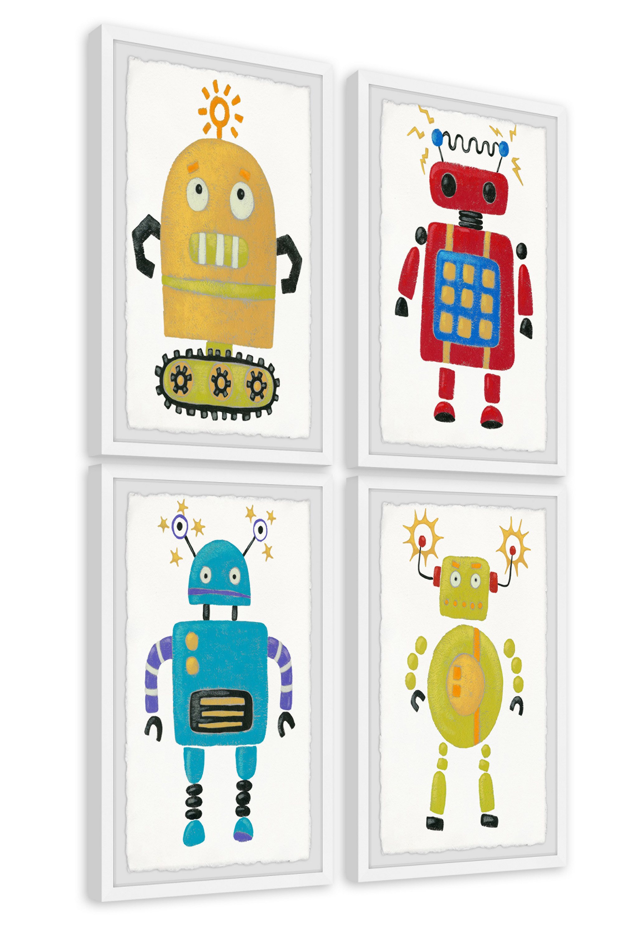 Marmont Hill The Amazing Robots Quadriptych, Art Prints, 24.00" x 1.50"