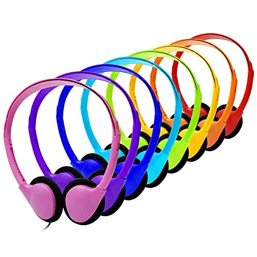 CN-Outlet Auriculares para niños a granel, paquete de 8, juego de clases multicolor, estudiantes escolares, aulas, niños pequeños, niñas, adolescentes y adultos (paquete de 8)