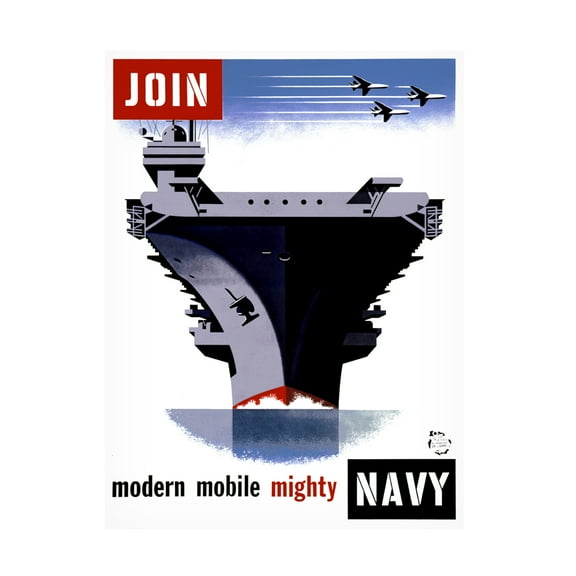 Print Collection 'Join the Navy, Modern Mobile Mighty ' Canvas Art