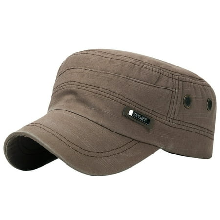 Mifelio Mens Hats Unisex Cap Fashion Sun Vintage Hat Baseball Sport Flat Cap Baseball Cap Cadet Hats for Men Brown One Size