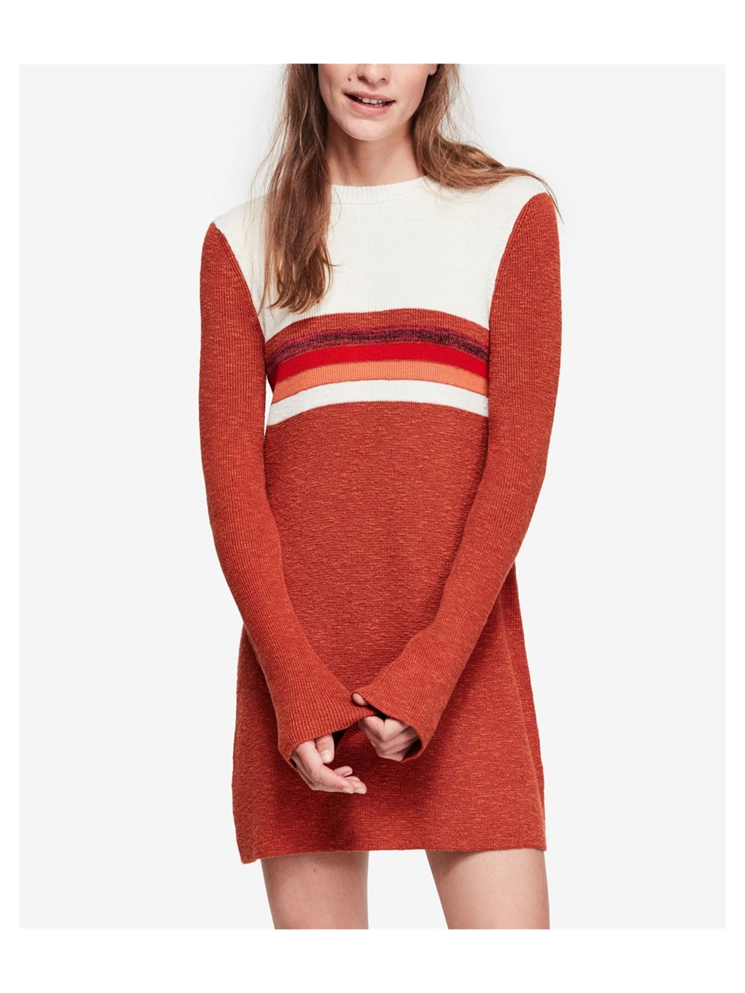 Womens Colorblock Sweater Dress 