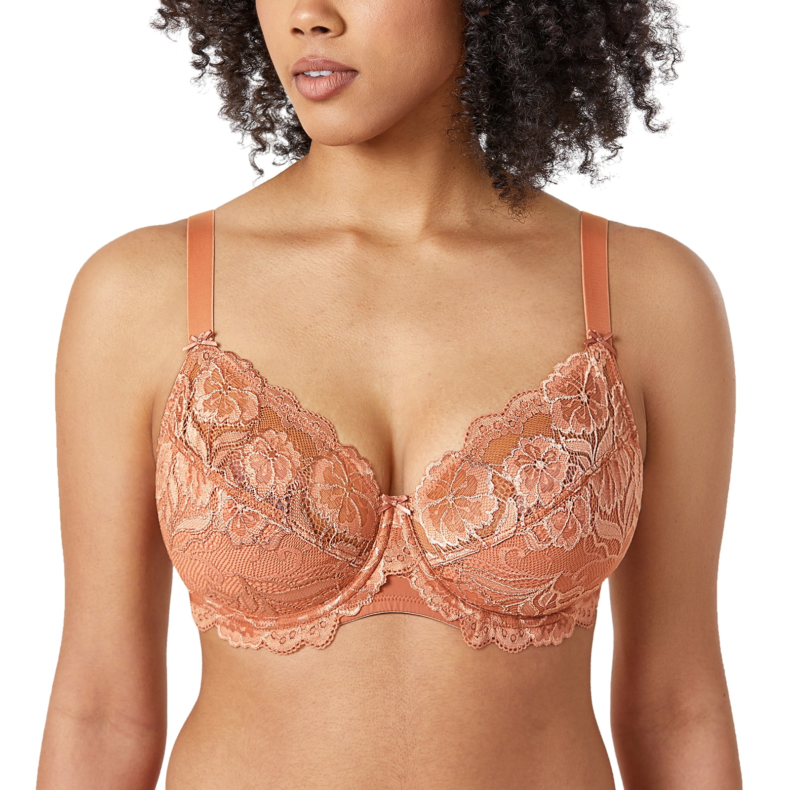 Delimira Women's Full Figure Beauty Lace Non Padded Underwire