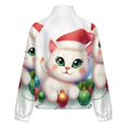thumbnail image 6 of Jackets for Women Winter Coat Jackets Flannel Stand Collar Jacket(Cute Christmas Cat Decor,Size:S-4XL), 6 of 7