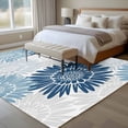 thumbnail image 4 of Navy Blue Blue Gray Sunflowers Area Rugs 5x7 ft Abstract Blooming Floral Washable Rug Non Slip Indoor Carpet Absorbent Floor Mat for Living Room Bedroom Dining Room, 4 of 9