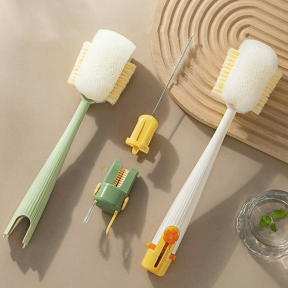 Bottle Cleaning Brush Clearance,Flexible Bendable Cleaner,Long Handle 5-in-1 Insulation Cup Cover Brush,Bottle Cleaning Tool for Home and Travel