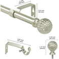 thumbnail image 4 of eTeckram 5/8" Single Curtain Rod with Balle Finials,Pewter,48‘’-84‘’, 4 of 6