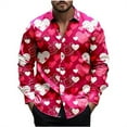 thumbnail image 4 of IWRICH Men's Button down Valentine's Day Shirt Fahsion Formal Casual Shirt Blouse Long Sleeve Slim Fit Business Shirts 02-Red XL, 4 of 4